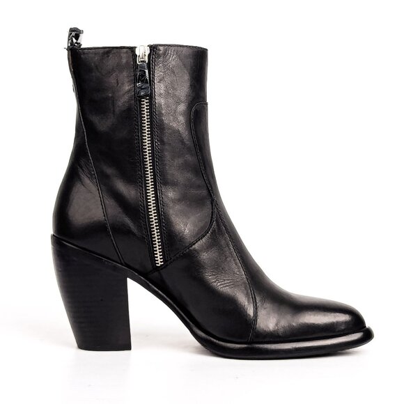 Rag&bone Women Mustang Black Leather Heel Western Ankle boots sz 8US EUR38.5 - Picture 4 of 7